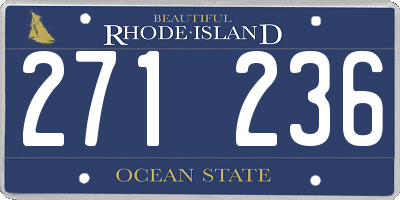 RI license plate 271236
