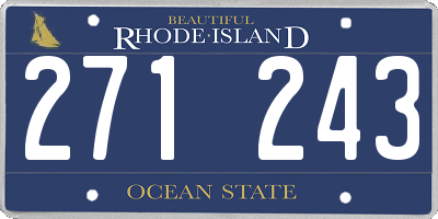 RI license plate 271243