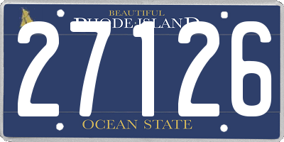 RI license plate 27126