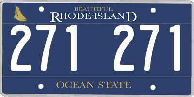 RI license plate 271271