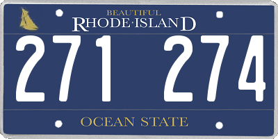 RI license plate 271274