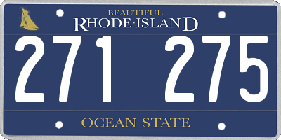 RI license plate 271275