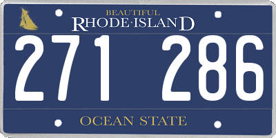 RI license plate 271286