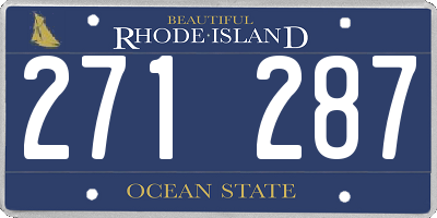 RI license plate 271287