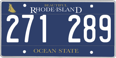 RI license plate 271289