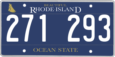 RI license plate 271293