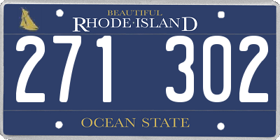 RI license plate 271302