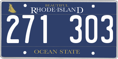 RI license plate 271303