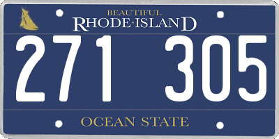 RI license plate 271305