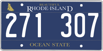 RI license plate 271307