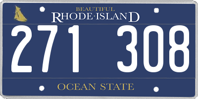 RI license plate 271308