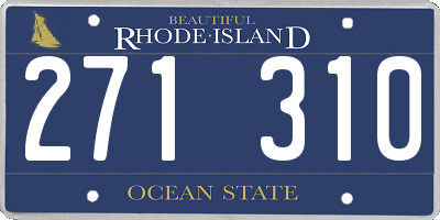 RI license plate 271310
