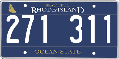 RI license plate 271311
