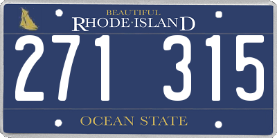 RI license plate 271315