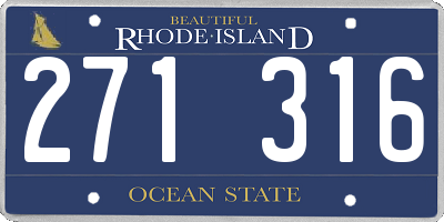 RI license plate 271316
