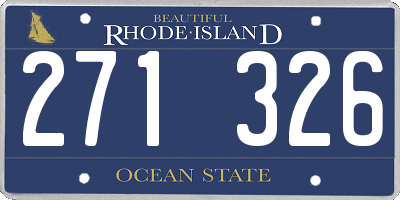 RI license plate 271326