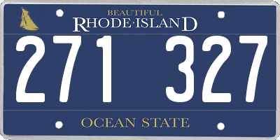 RI license plate 271327