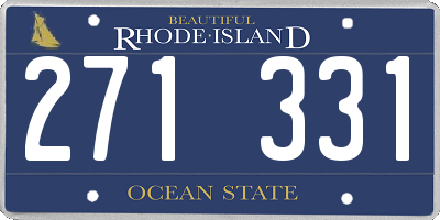 RI license plate 271331