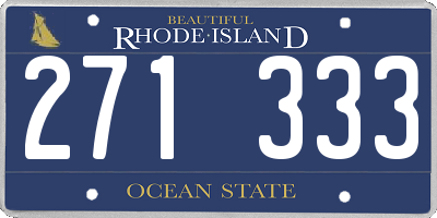 RI license plate 271333