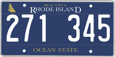 RI license plate 271345