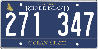 RI license plate 271347