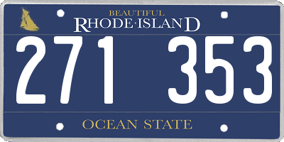RI license plate 271353