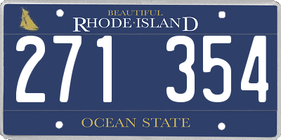 RI license plate 271354