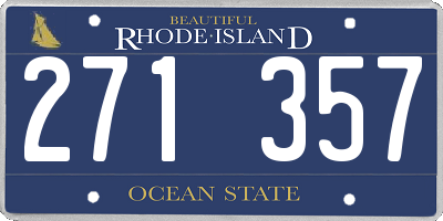 RI license plate 271357