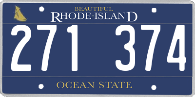 RI license plate 271374
