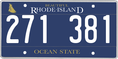 RI license plate 271381