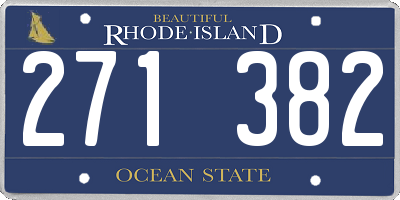 RI license plate 271382