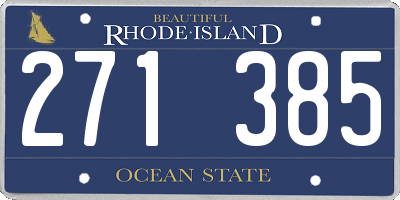 RI license plate 271385