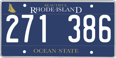 RI license plate 271386