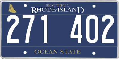 RI license plate 271402