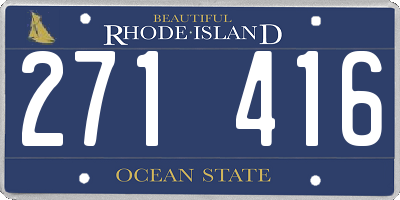 RI license plate 271416