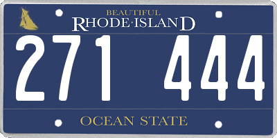 RI license plate 271444