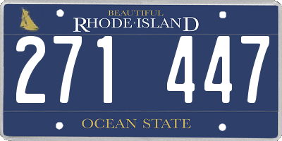 RI license plate 271447