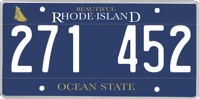 RI license plate 271452