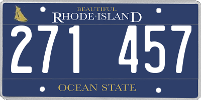 RI license plate 271457