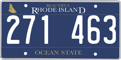 RI license plate 271463