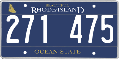 RI license plate 271475