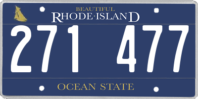RI license plate 271477
