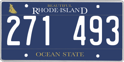 RI license plate 271493