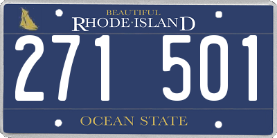 RI license plate 271501