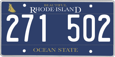 RI license plate 271502