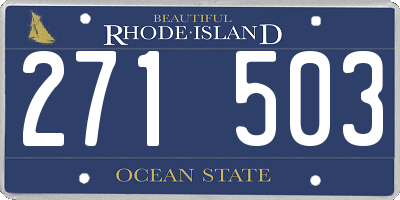 RI license plate 271503