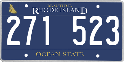 RI license plate 271523