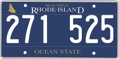 RI license plate 271525
