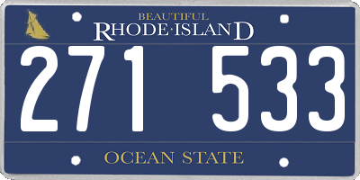 RI license plate 271533
