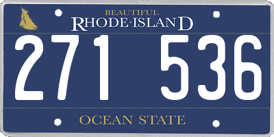 RI license plate 271536